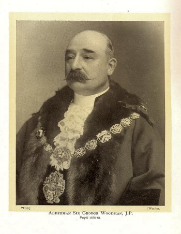 Plate showing Alderman Sir George Woodman J P in his chain of office
