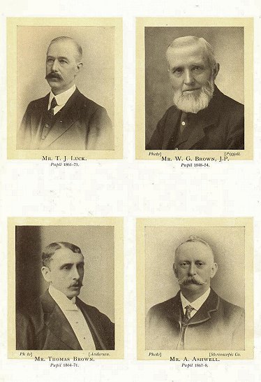 plates showing MR T J Luck, Mr W G Brown, Mr Thomas Brown and Mr A Ashwell