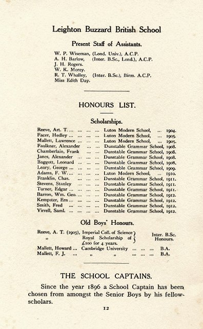 honours list