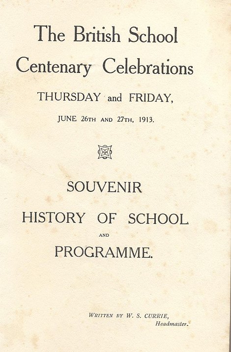 Souvenir brochure title page