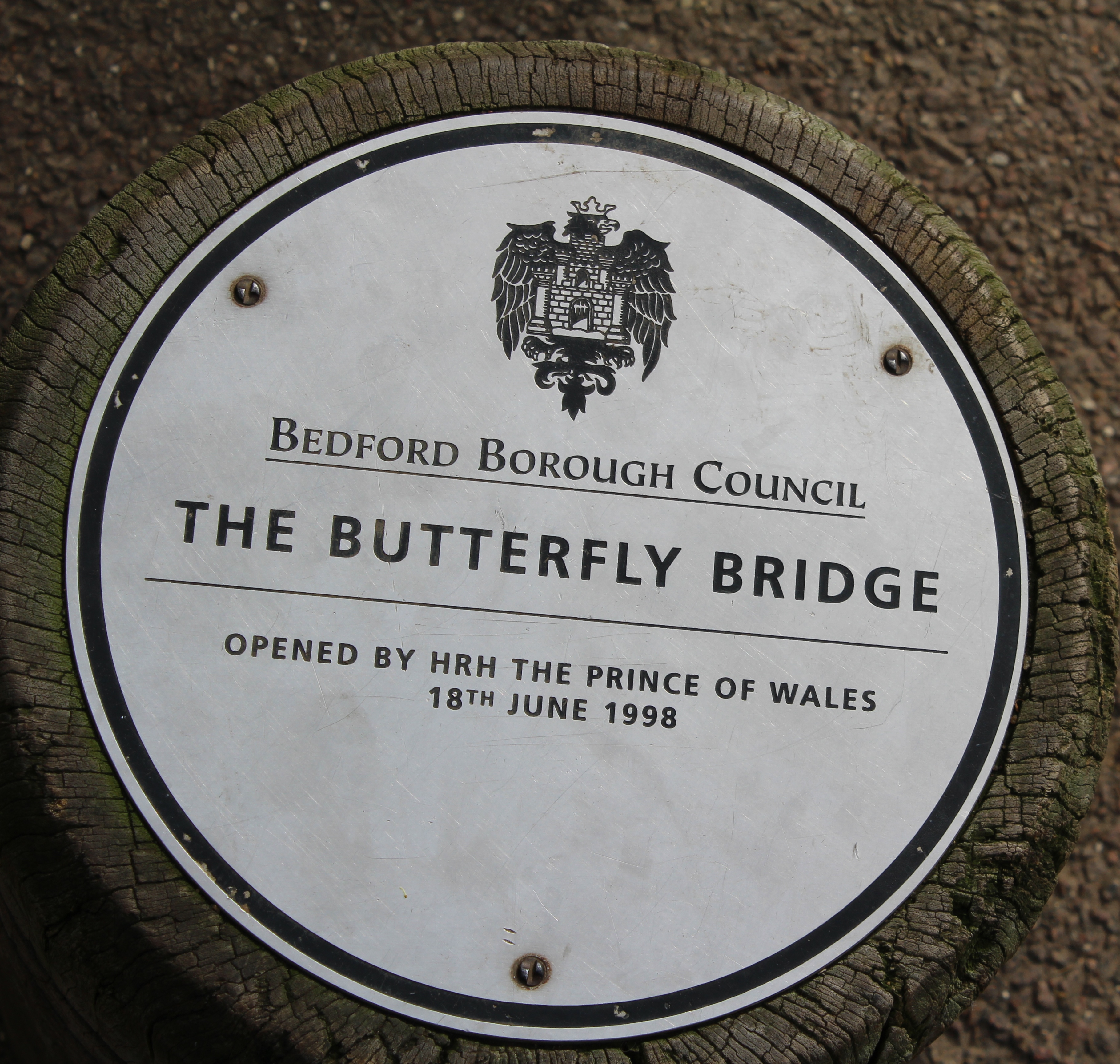 Butterfly Bridge opening by the Prince of Wales commemorative plaque