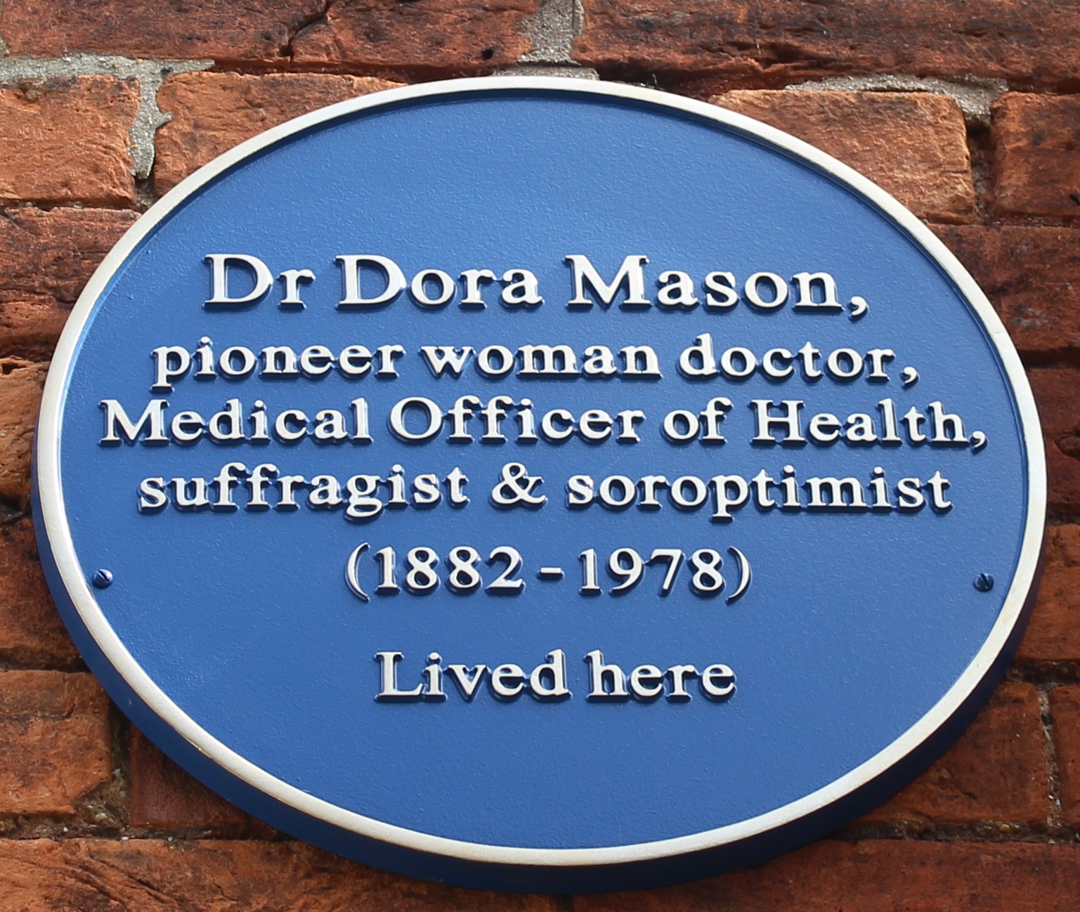 Dora Mason Commemorative Plaque