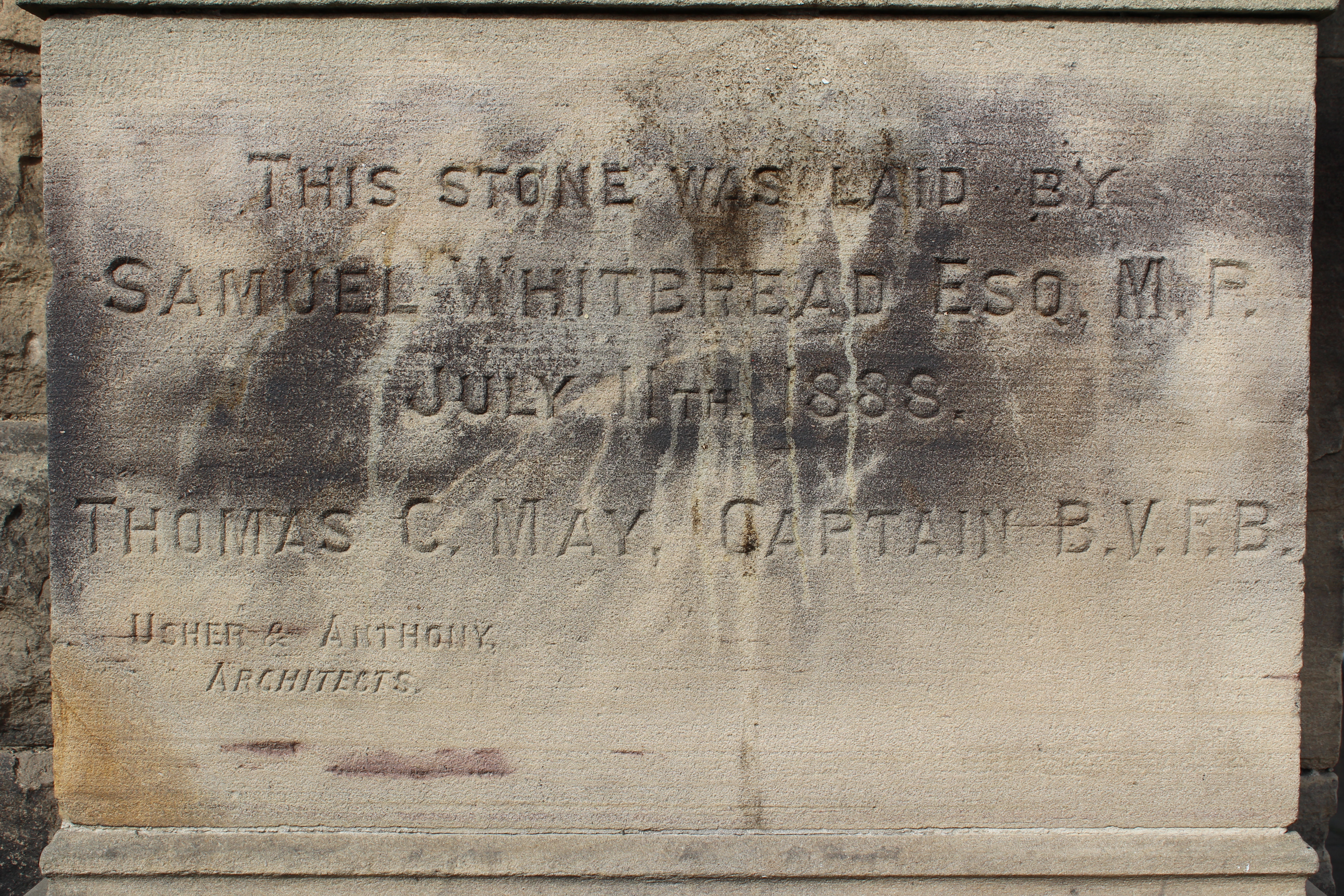 Fire Station foundation stone commemorative plaque