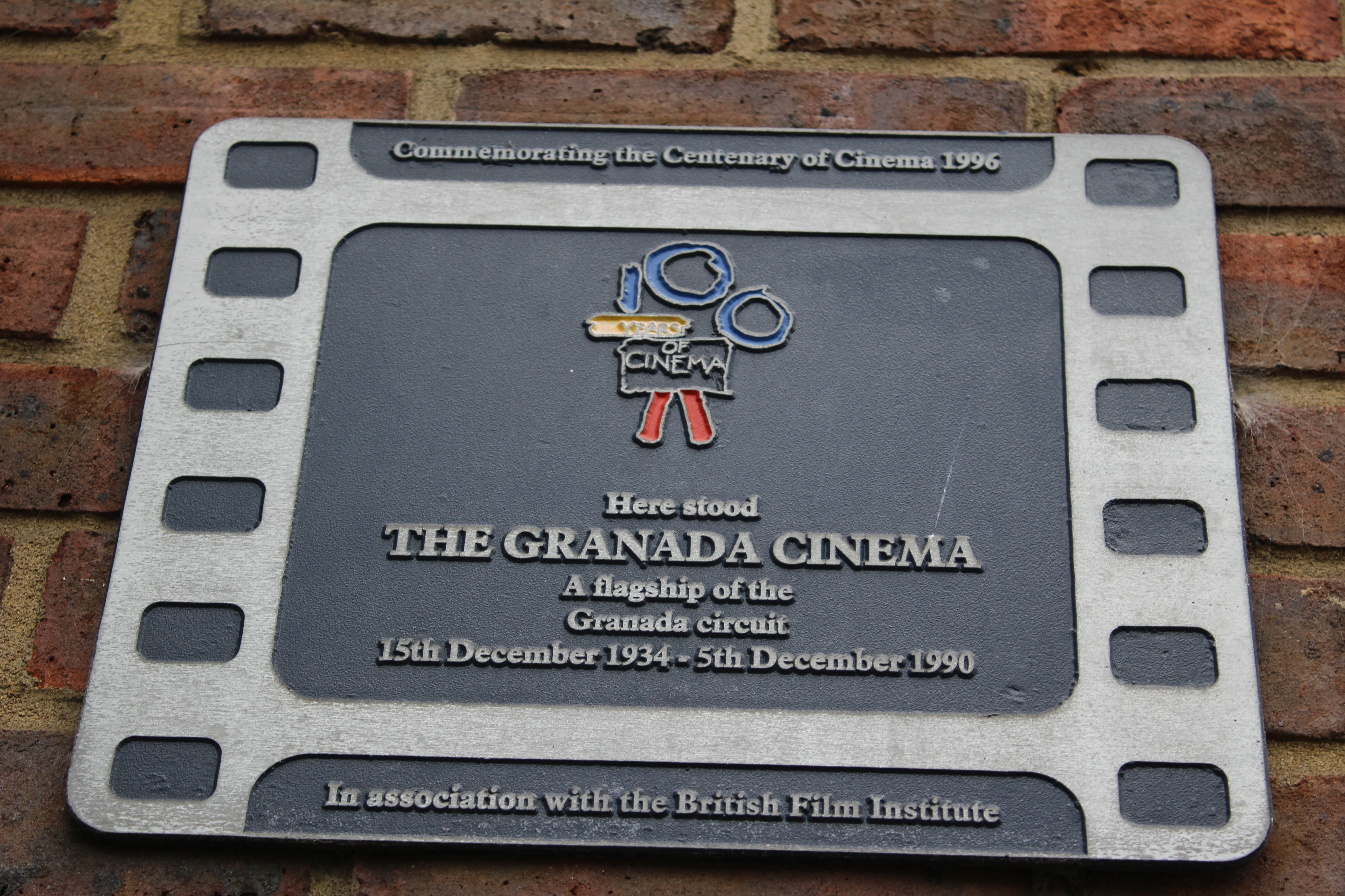 Granada Cinema commemorative plaque