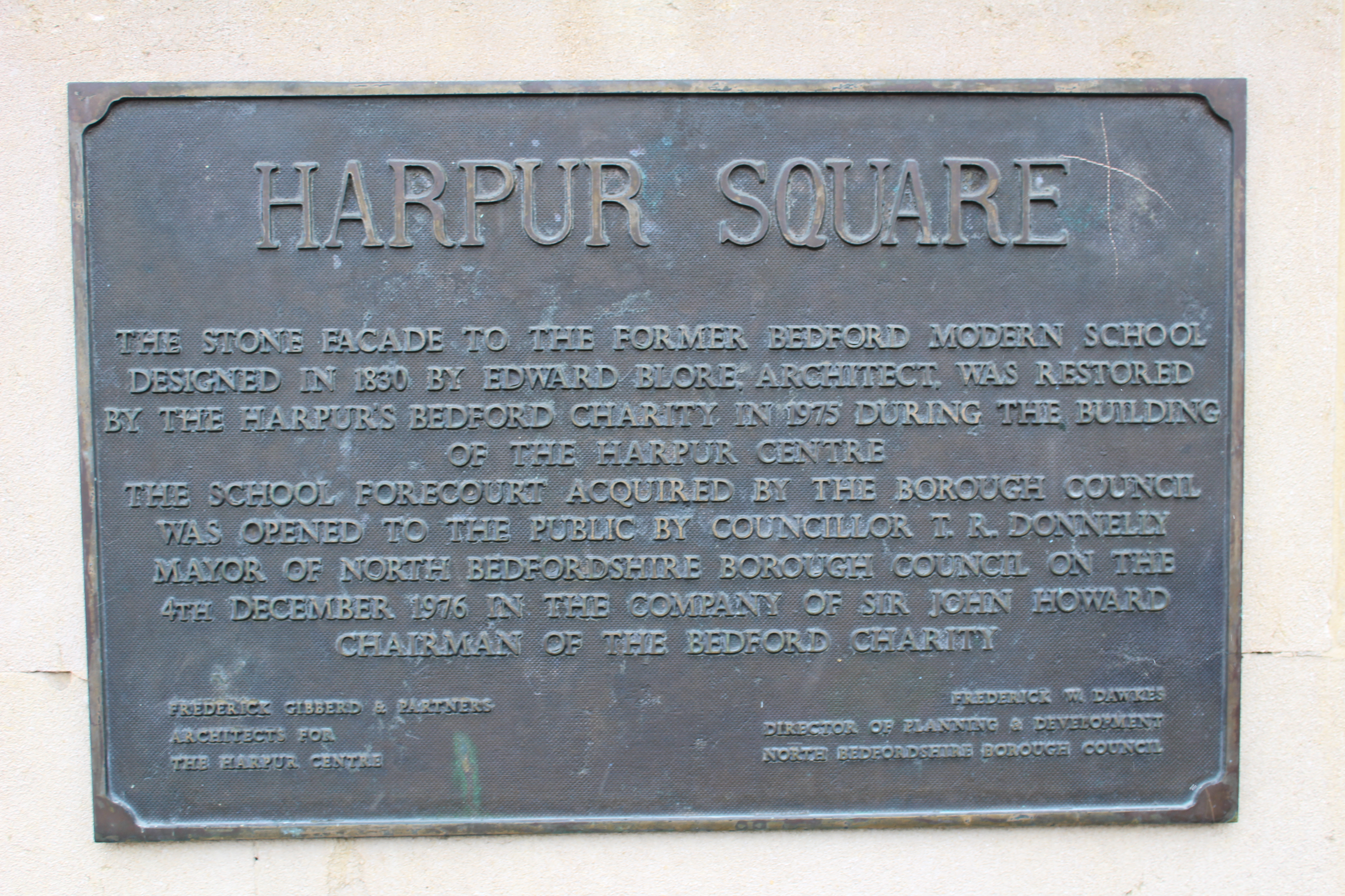 Harpur Square commemorative plaque