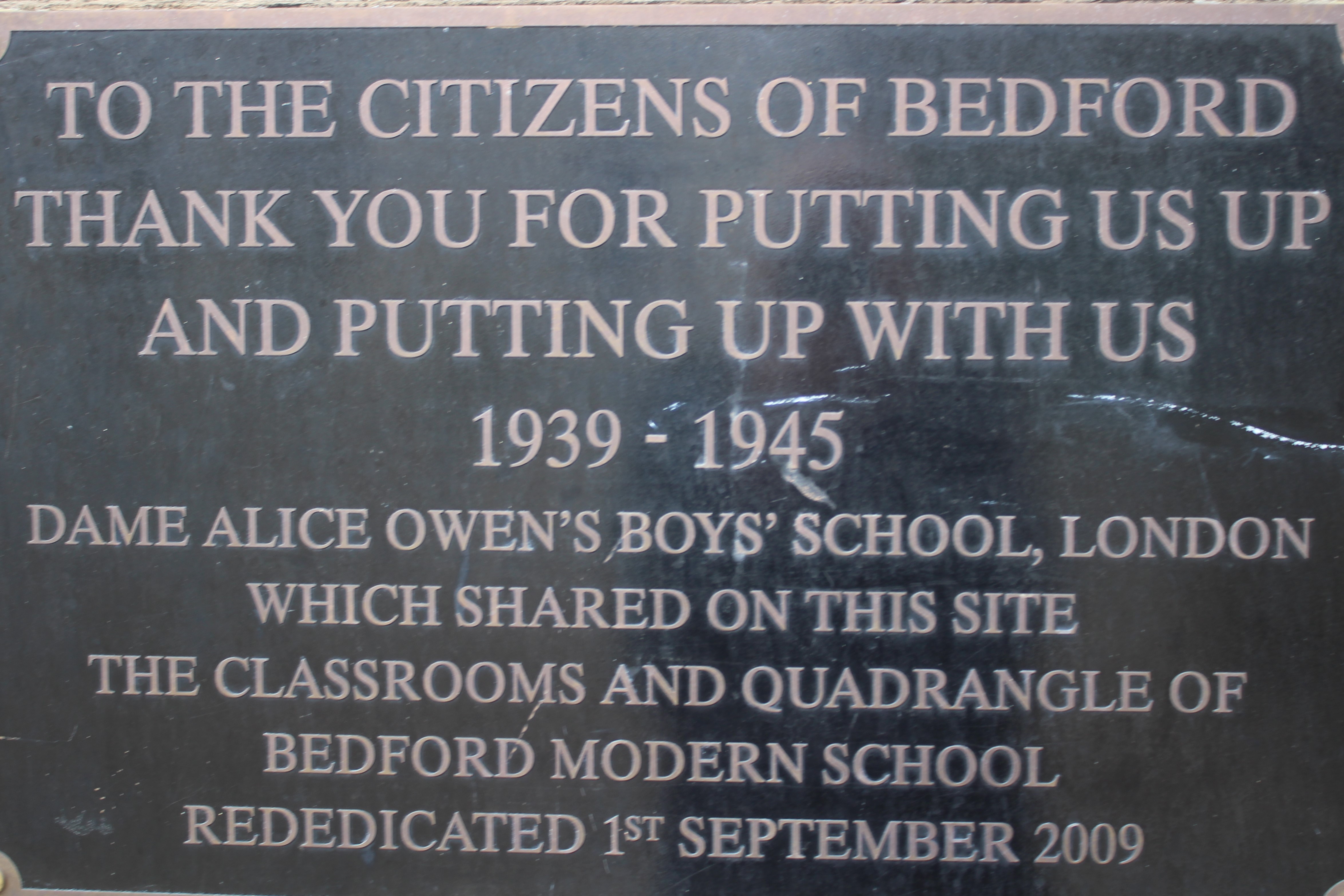Owen's Boys School London commemorative plaque