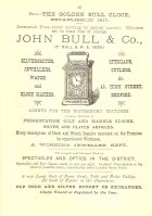 Advertisement for John Bull from the Bedford Directory 1898