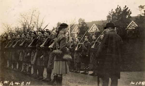 6th Argyll and Sutherland Highlanders being inspected