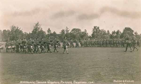 The Seaforth Highlanders parade through Bedford Park