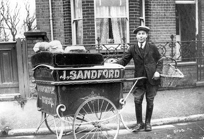 Percy Ward, bakers boy for J. Sandford, 1919