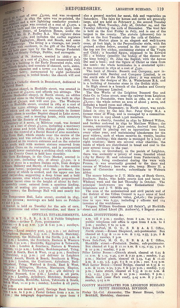 Leighton Buzzard, from Kelly's Directory 1906, page 119