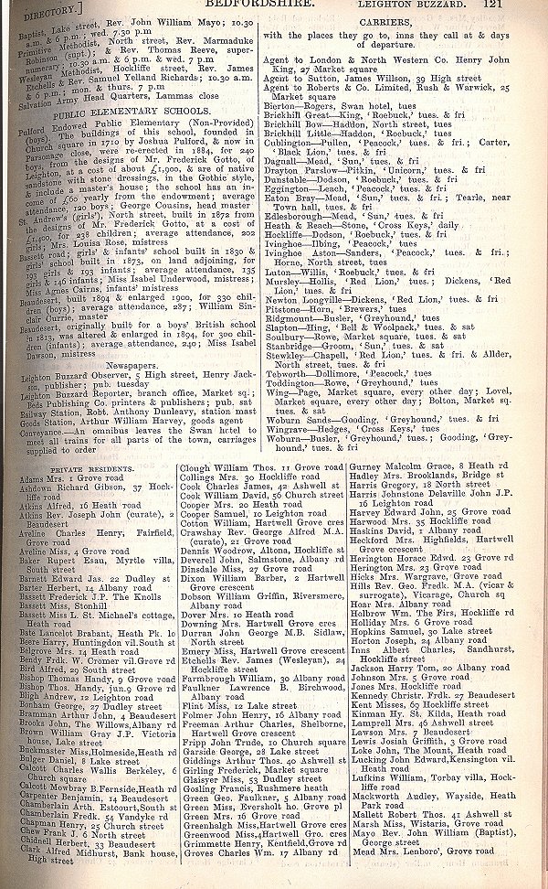 Leighton Buzzard, from Kelly's Directory 1906, page 121