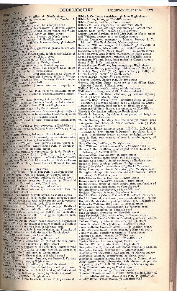 Leighton Buzzard, from Kelly's Directory 1906, page 123