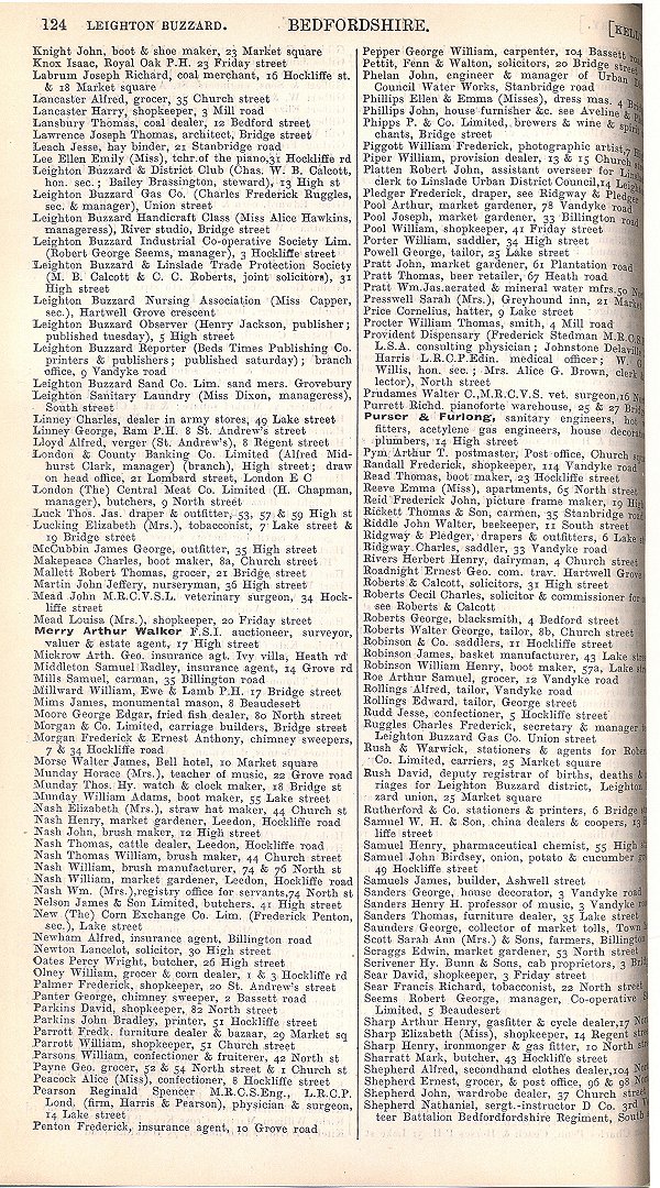 Leighton Buzzard, from Kelly's Directory 1906, page 124