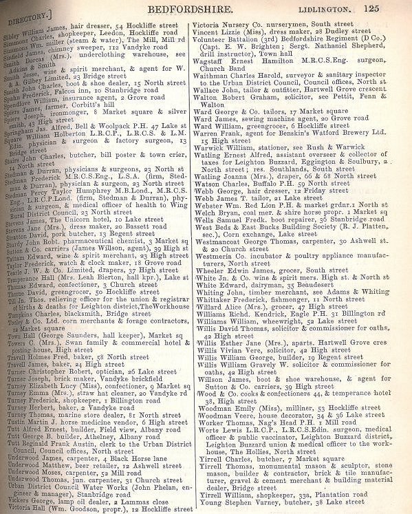 Leighton Buzzard, from Kelly's Directory 1906, page 125