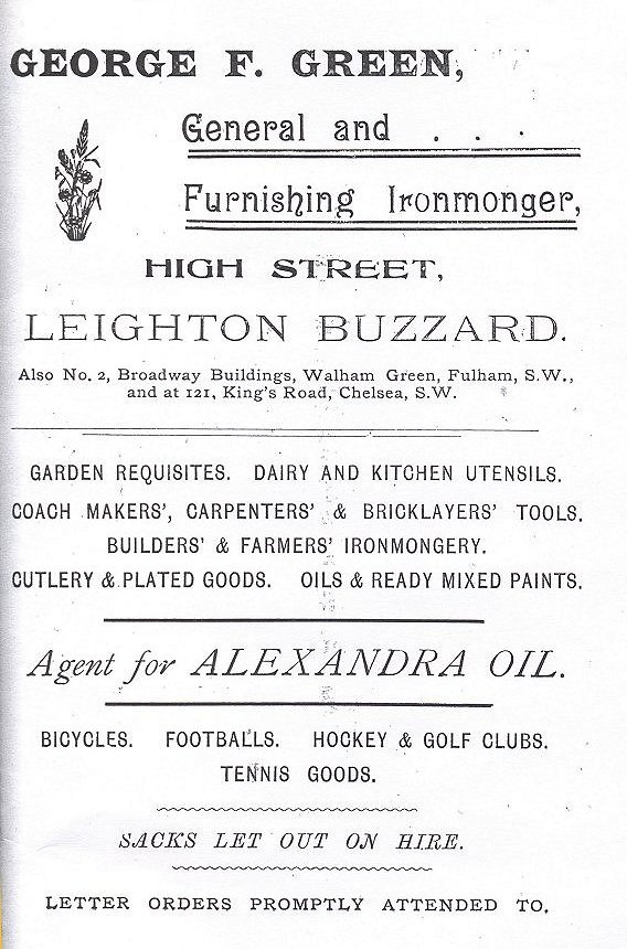 Shop advert 7 from 'Leighton Buzzard past and present', 1905