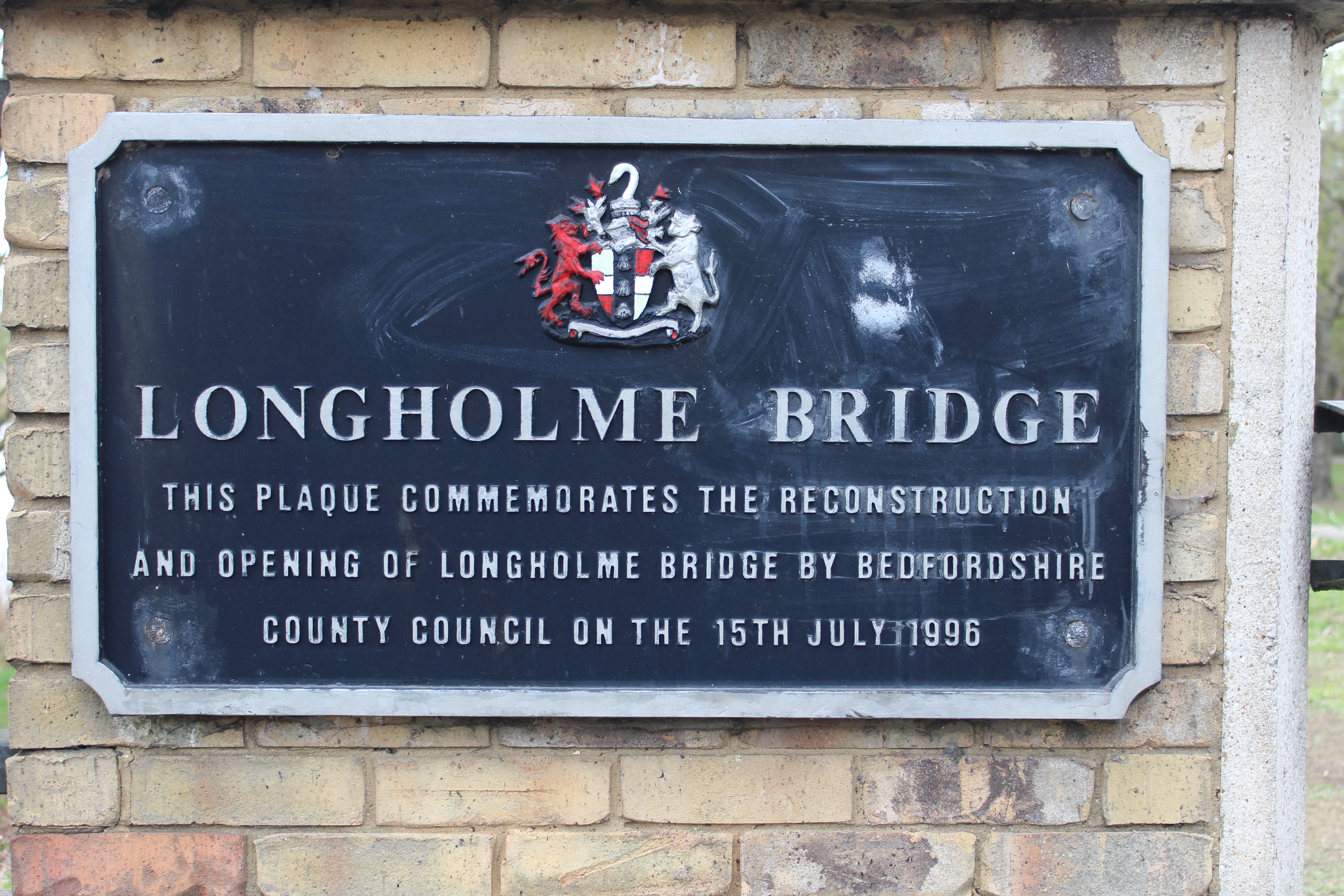 Longholme Bridge commemorative plaque 1996