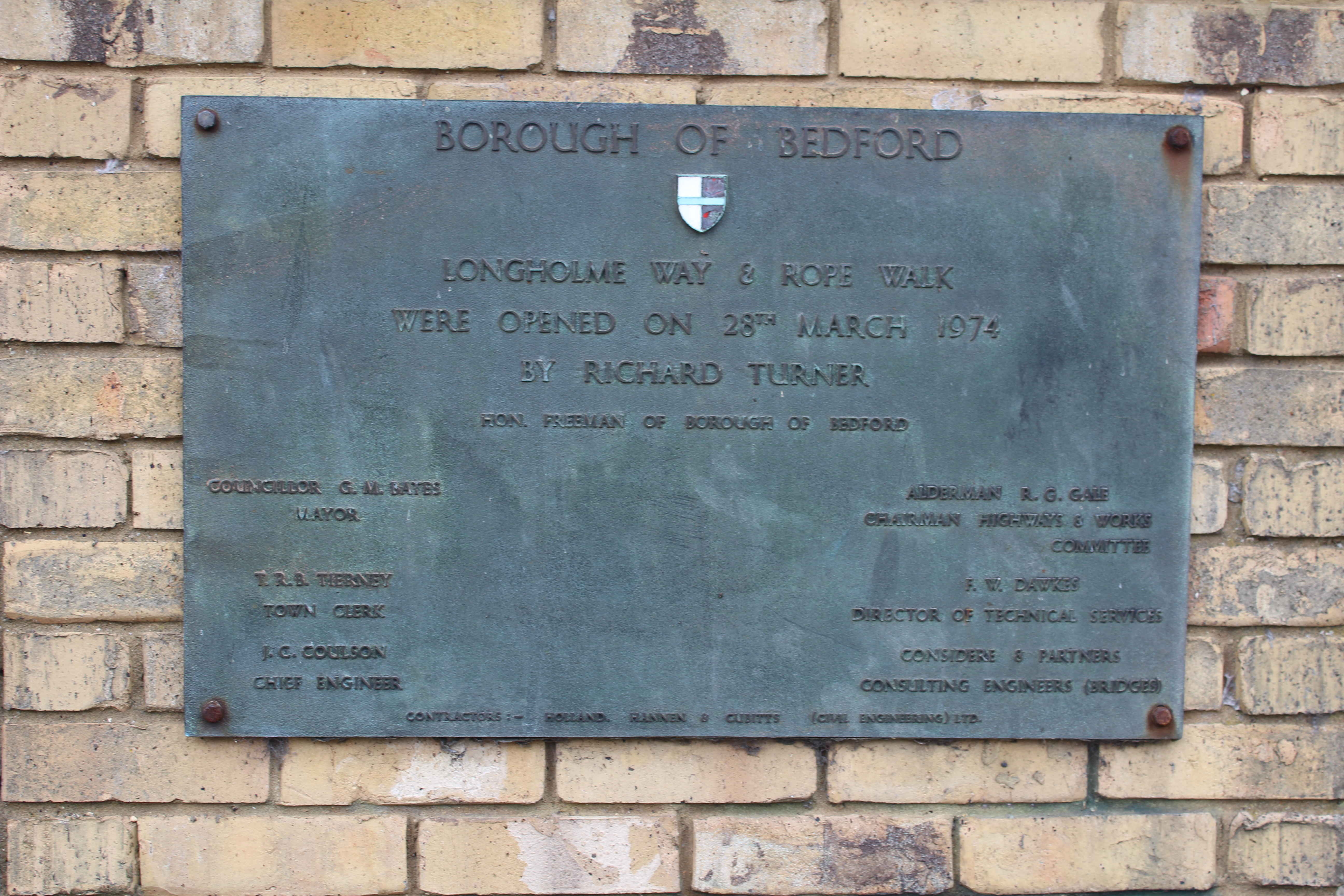 Longholme Way and Rope Walk commemorative plaque 1974