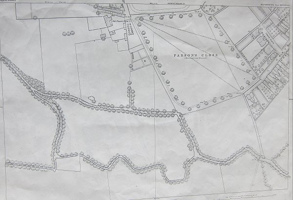 Map showing Parsons Close area