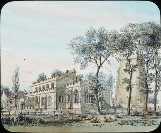 Exterior of Saint Mary's Church 1848, Marston Morteine