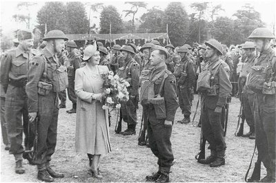 Inspection of Biggleswade Home Guard by H.M. The Queen