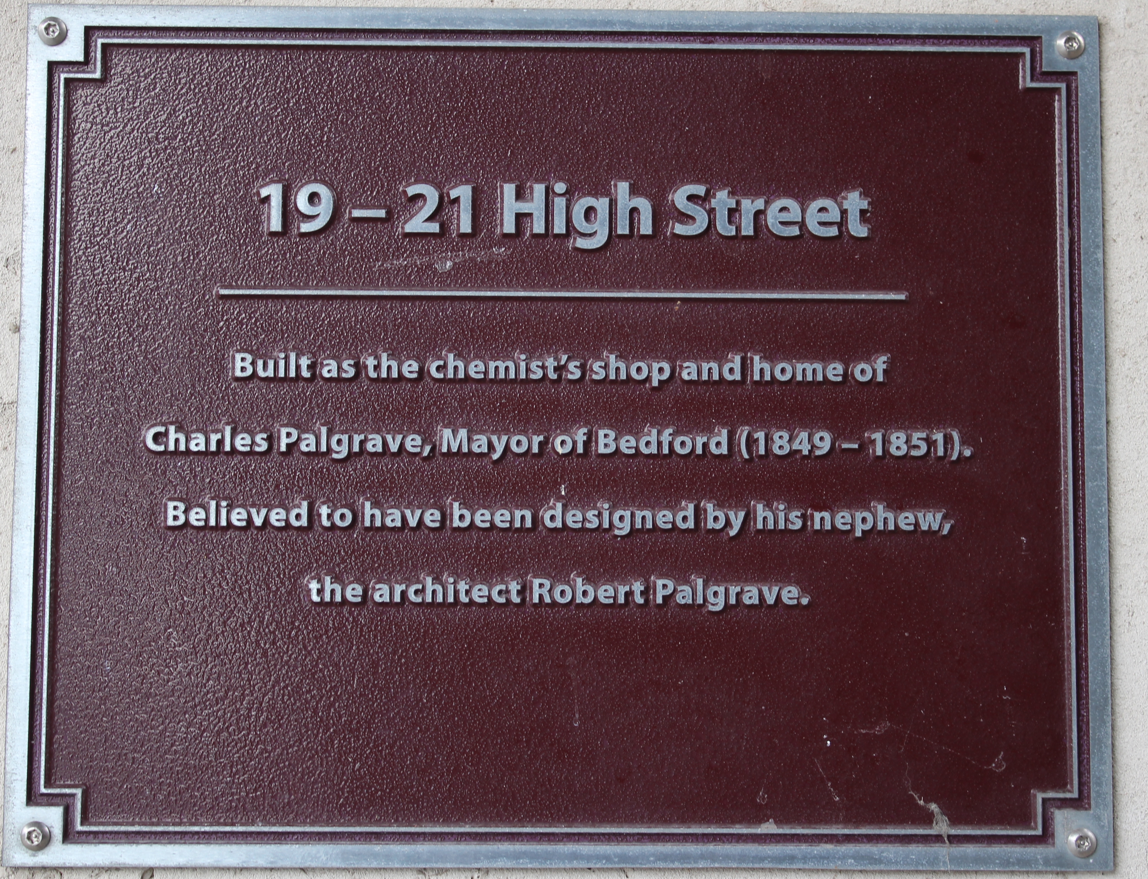 Charles Palgrave Commemorative Plaque