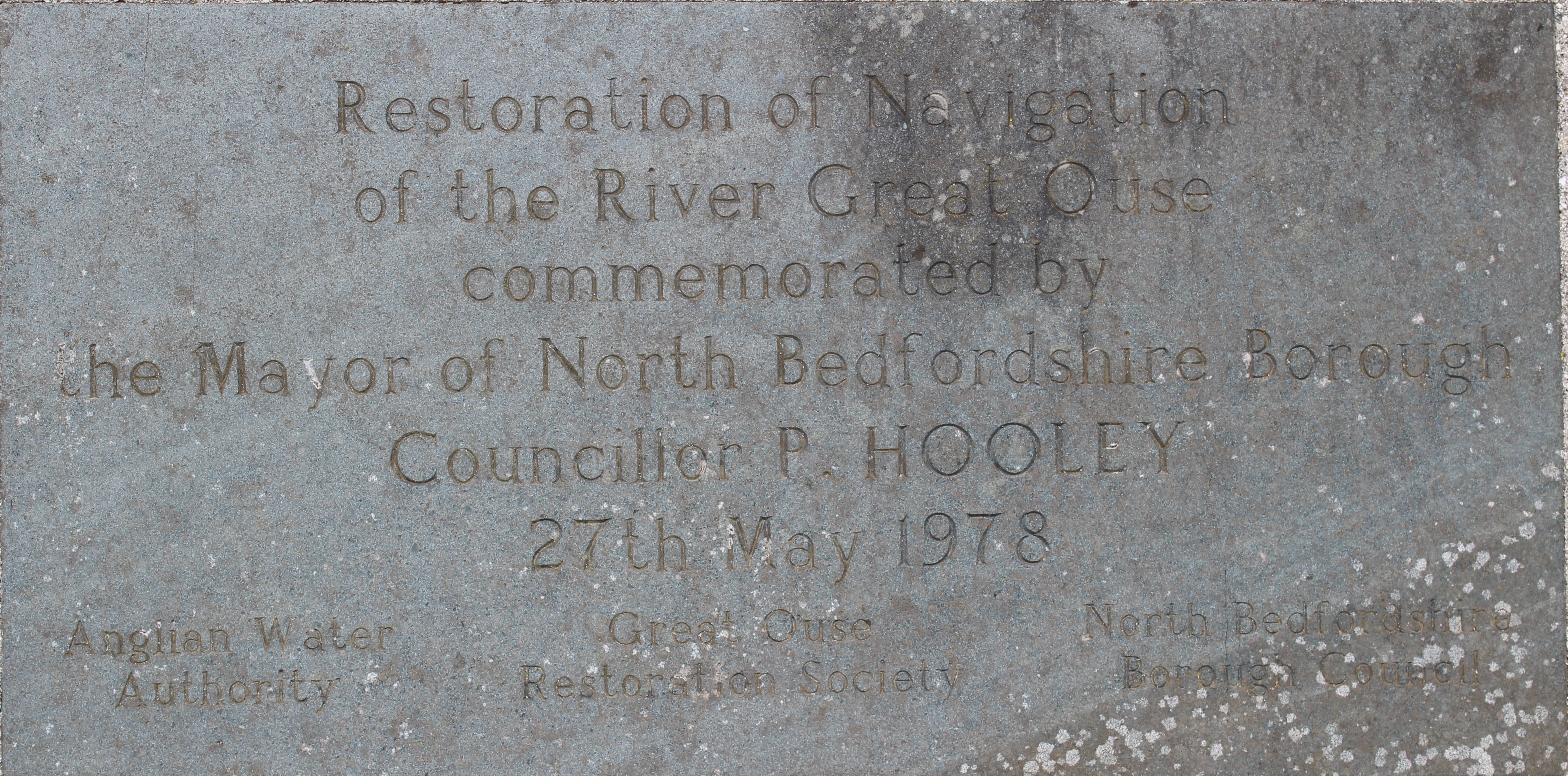 River Great Ouse Navigation Lock commemorative plaque