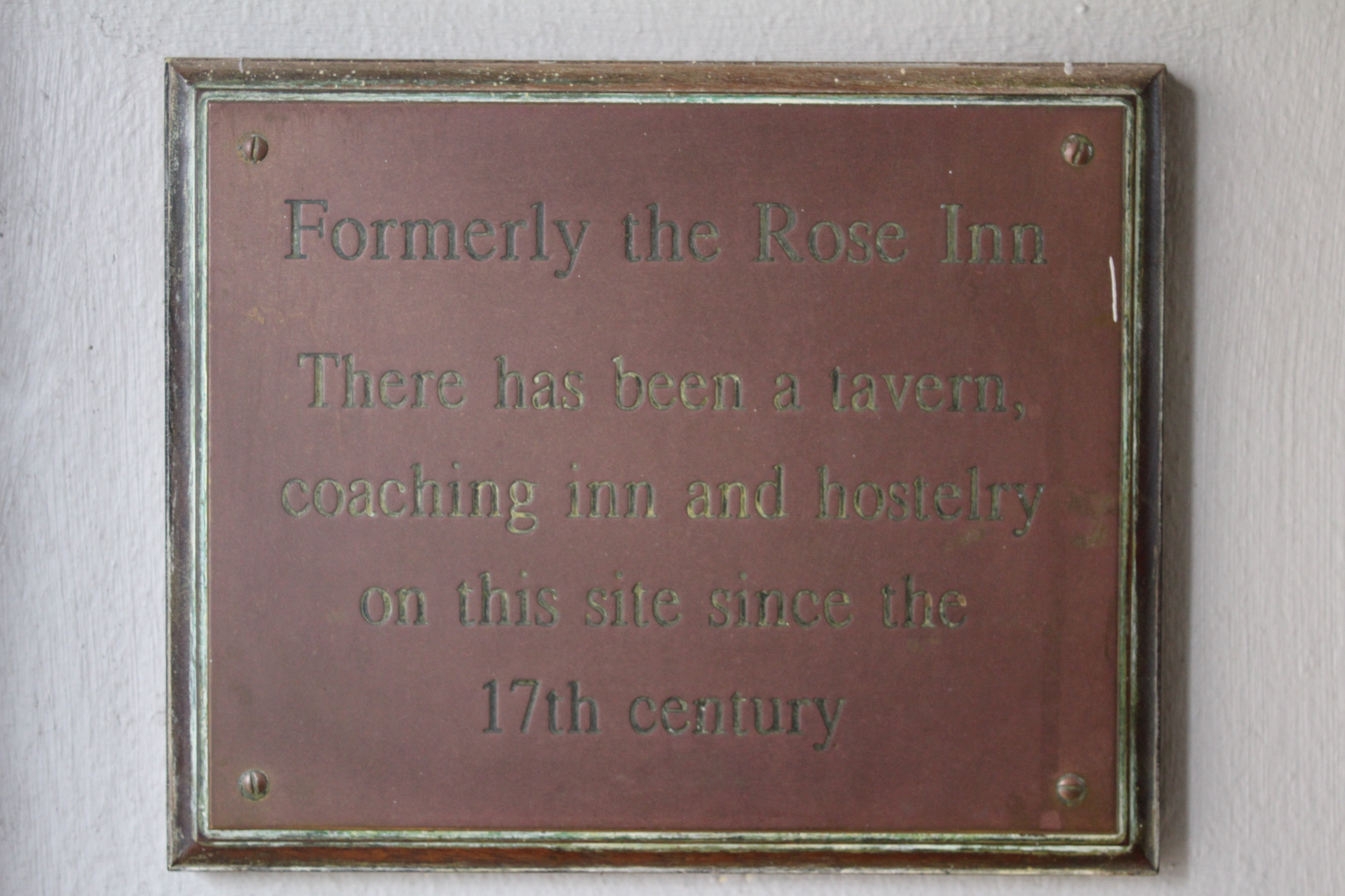 Rose Inn Commemorative Plaque