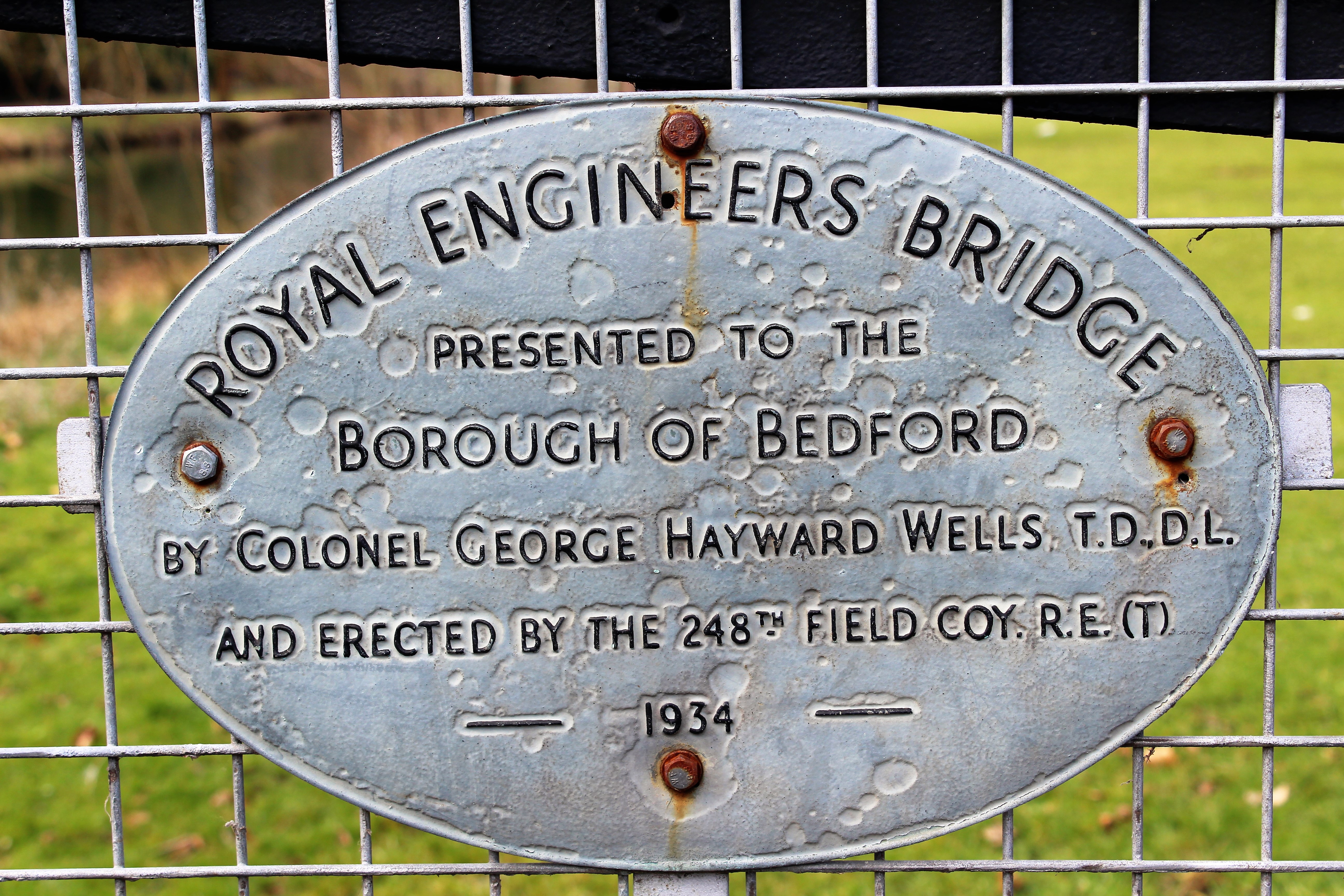 Royal Engineers Bridge commemorative plaque