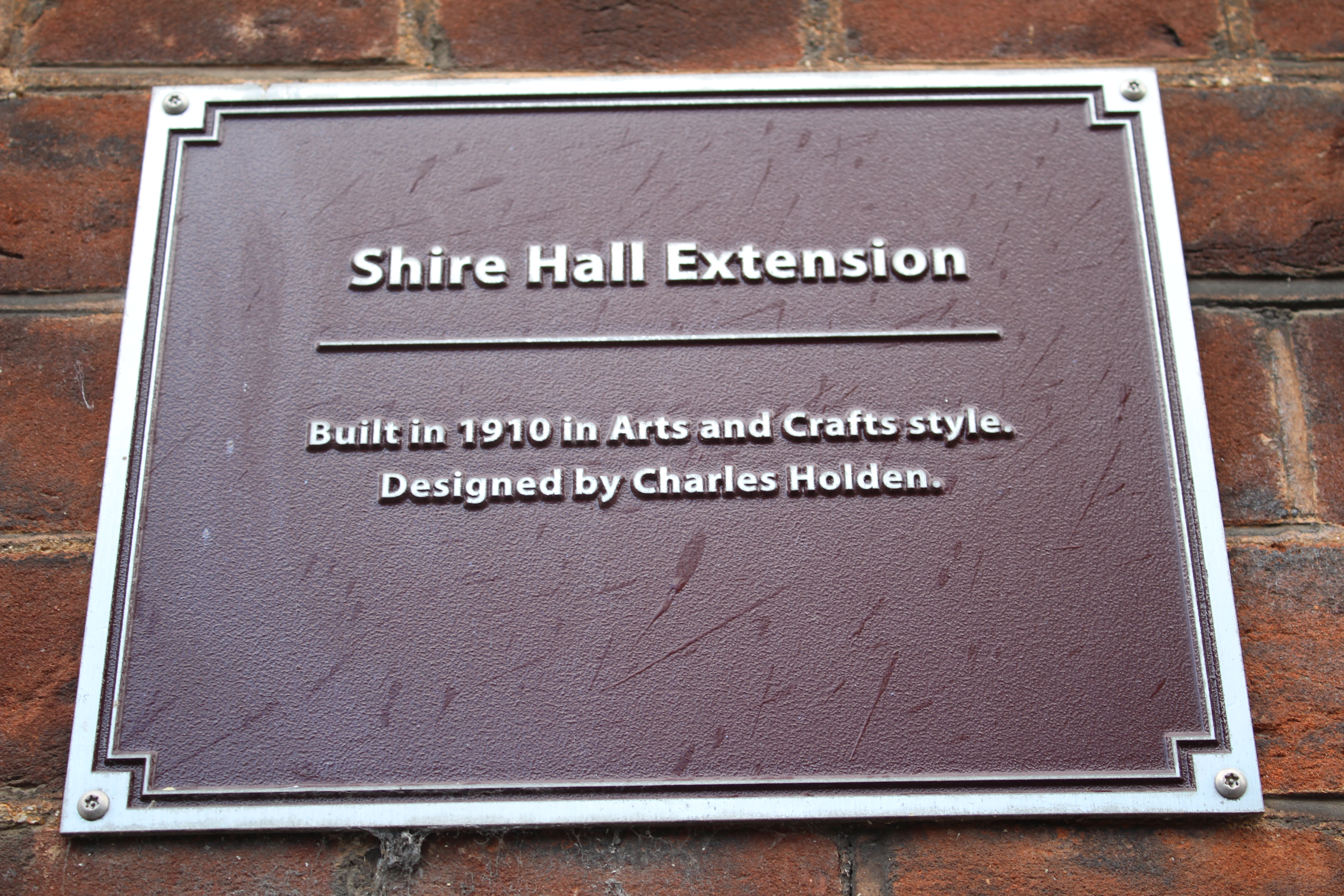 Shire Hall Extension commemorative plaque