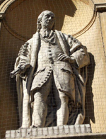 Close up of William Harpur Statue