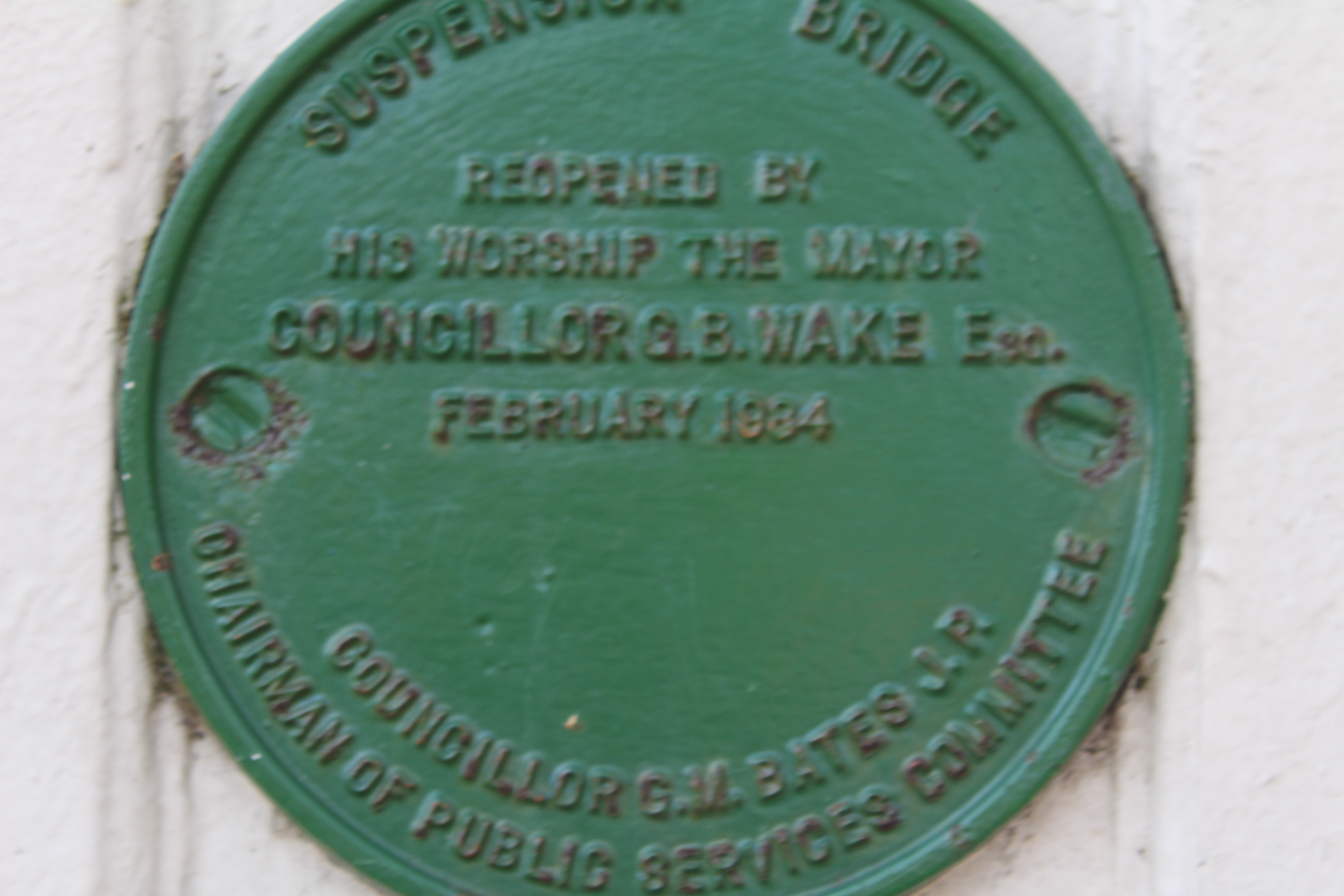 Suspension Bridge re-opening commemorative plaque