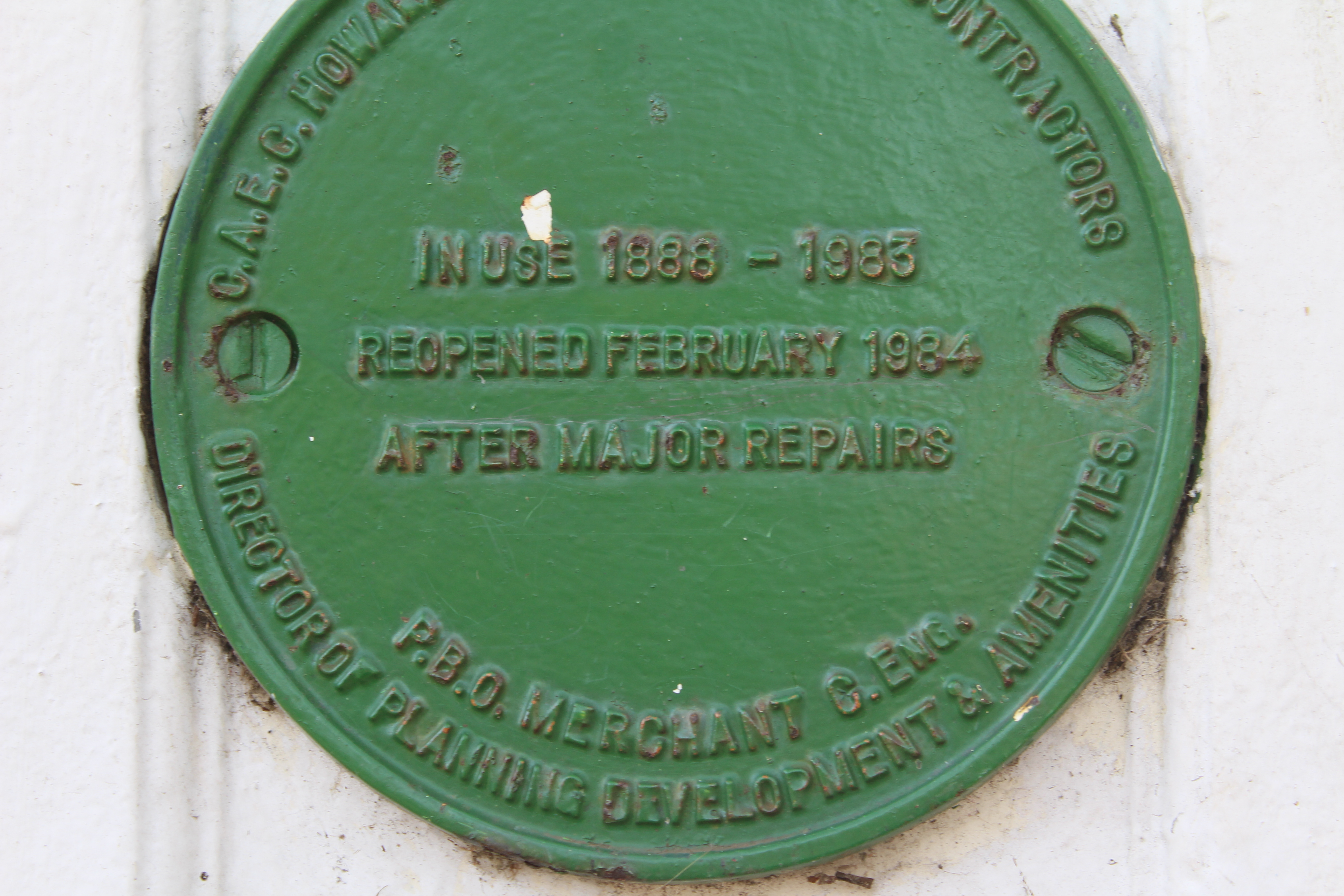 Suspension Bridge reopening engineers commemorative plaque