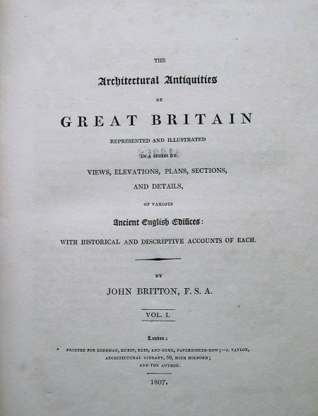 The architectural antiquities of Great Britain, title page