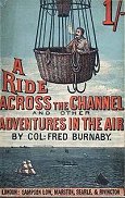 Book cover illustration of a hot air balloon crossing the channel