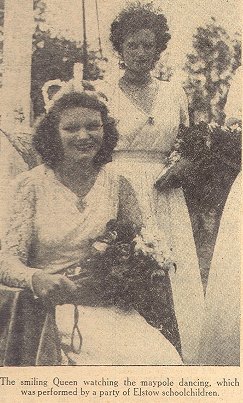 Myra Griffiths of Hulcote Moors hostel crowned May Queen, May 1945  