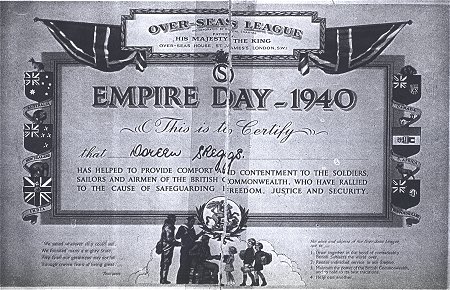 Empire Day certificate