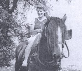 Gwen Varna, of Milton Ernest hostel with working horse