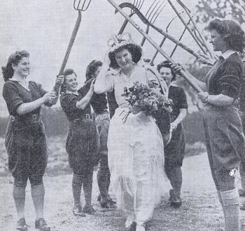 Audrey Clark as the first-ever Land Girl May Queen