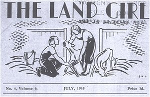 Cover heading of The Land Girl, July1945