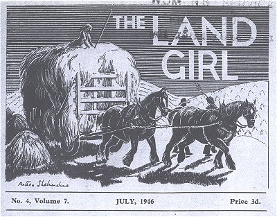 Cover heading from 'The Land Girl', July 1946