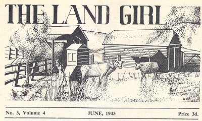 Cover heading of The Land Girl magazine, June, 1943