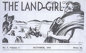Cover heading of The Land Girl magazine, October, 1943