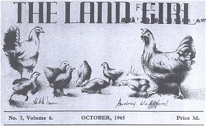 Cover heading of The Land Girl, October 1945