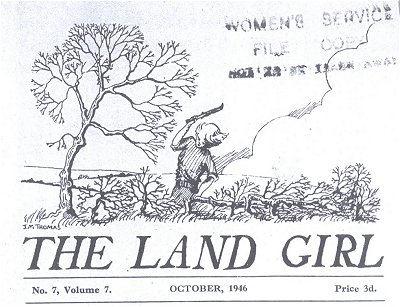 Cover heading from 'The Land Girl', October 1946