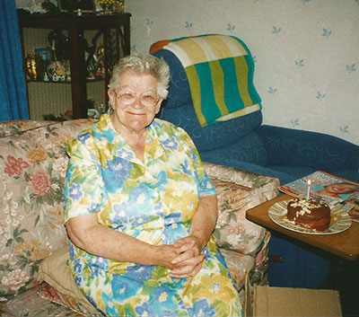 Mary Deeble nee Clarke, aged 80, in retirement.