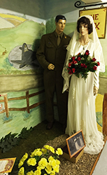 Monica Worboys wedding dress at the 306 Bomb Group Museum