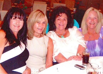 Former land girl Mrs June Merriken, nee Napolinato (2nd from right), aged 82 in 2011, with her three daughters: Toni, Jeanette & Rio
