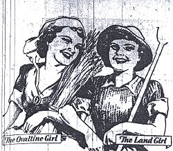 Wartime advert featuring a Land Girl