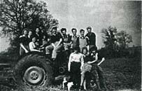 Ravensden land girls on tractor